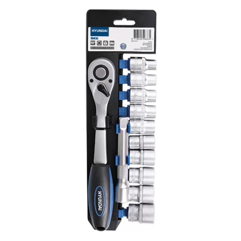 Set cheie clichet cu tubulare 3/8 12 buc Hyundai HY-59632