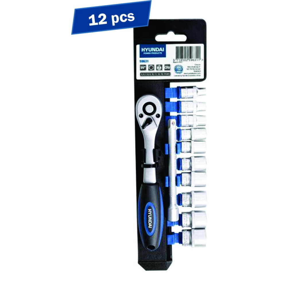 Set 12 chei tubulare 1/4 si clichet Hyundai HY-59631 399