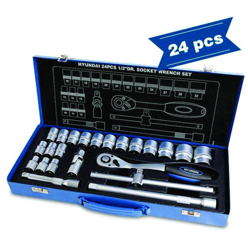 Set 24 chei tubulare 1/2 10-32mm Hyundai HY-59672 412