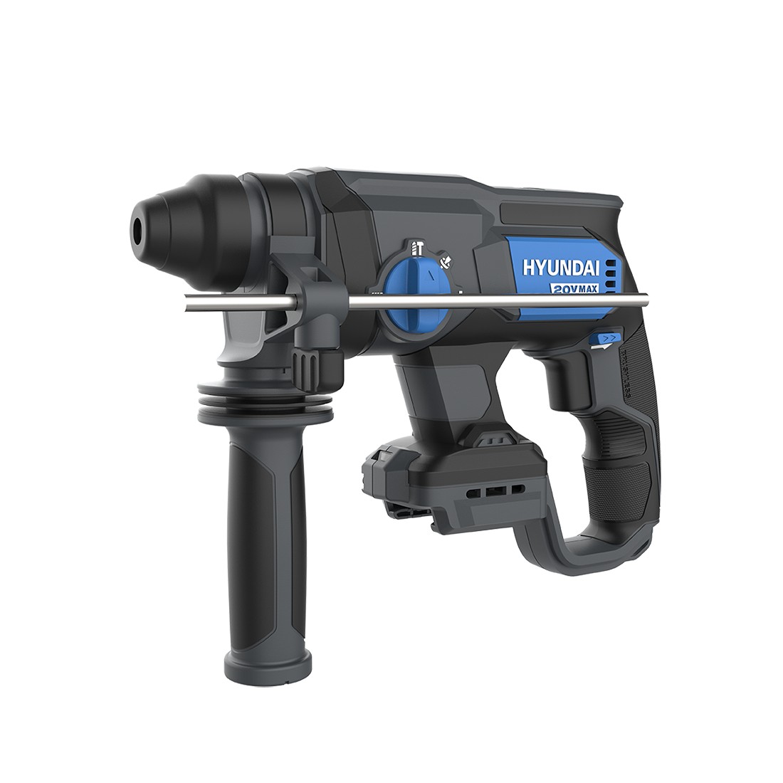 Ciocan rotopercutor cu acumulator 20V Hyundai RH20X-20, SDS plus, motor fara perii, energie de impact 2J, 4 functii, livrat fara acumulator si incarcator 813
