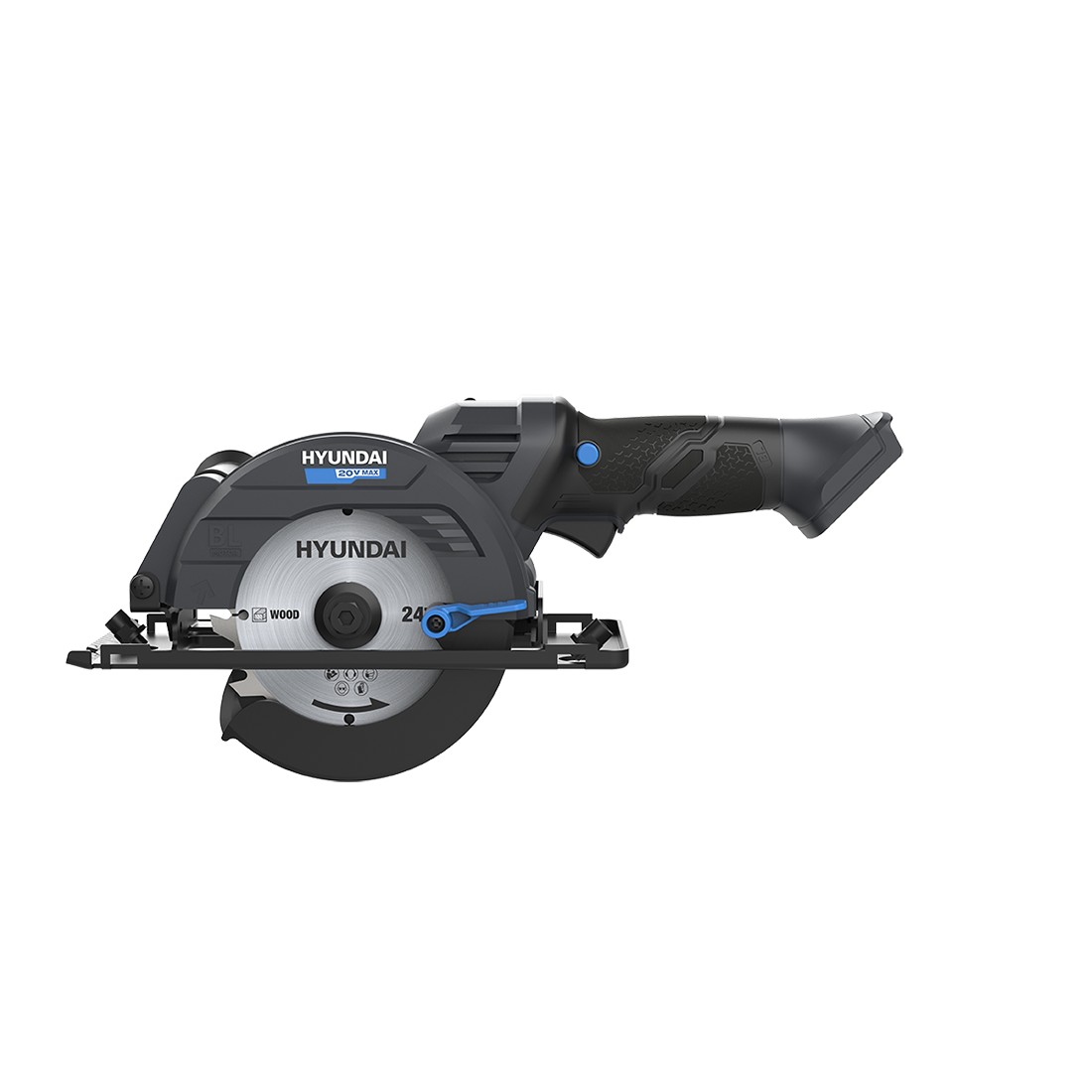 Mini fierastrau circular de mana cu acumulator 20V Hyundai CS20X-120, motor fara perii, panza de 120 mm, livrat fara acumulator si incarcator 854