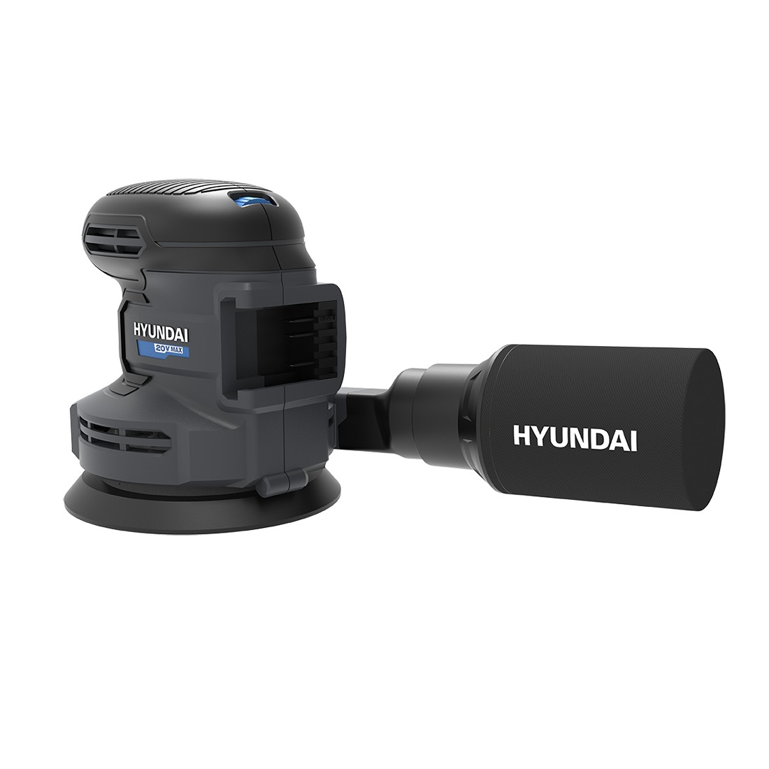Slefuitor orbital cu acumulator 20V Hyundai OS20S, 125 mm, 11000 rpm, sistem de colectare al prafului, livrat fara acumulator si incarcator 905
